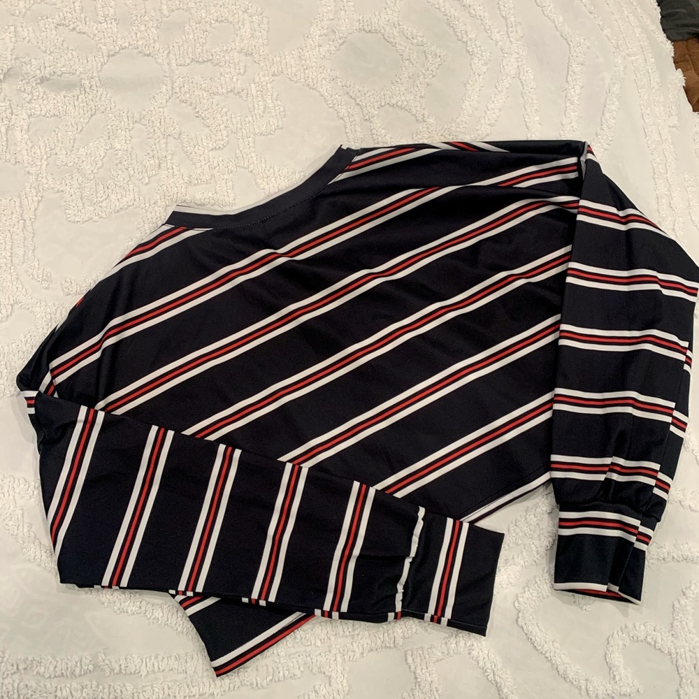 Striped Cropped Long Sleeve Tee
